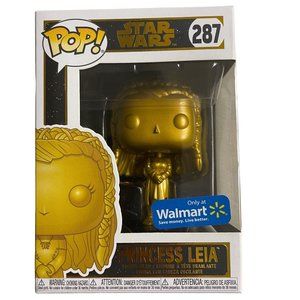 Star Wars Funko Pop Walmart Exclusive GOLD PRINCESS LEIA #287 Exclusive BN NEW